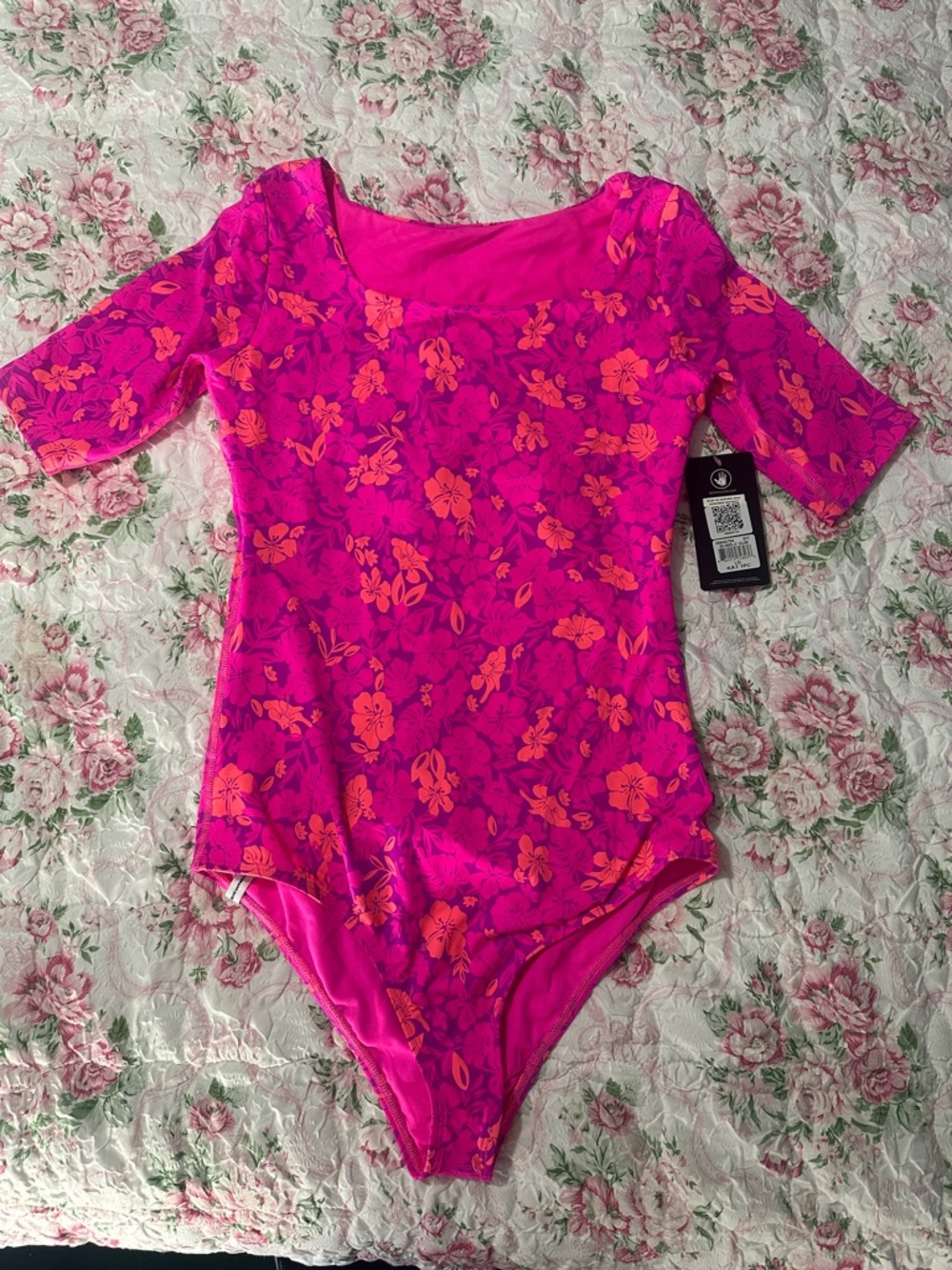 Bubble Gum Pink Floral 50 UPF Swimwear